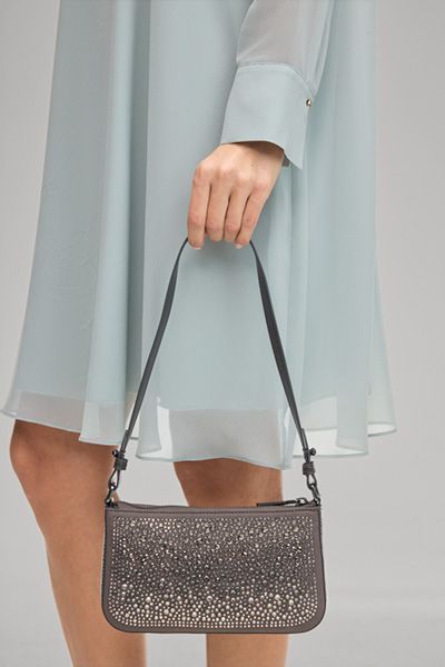 Funkelnde Baguette-Tasche mit Strassbesatz