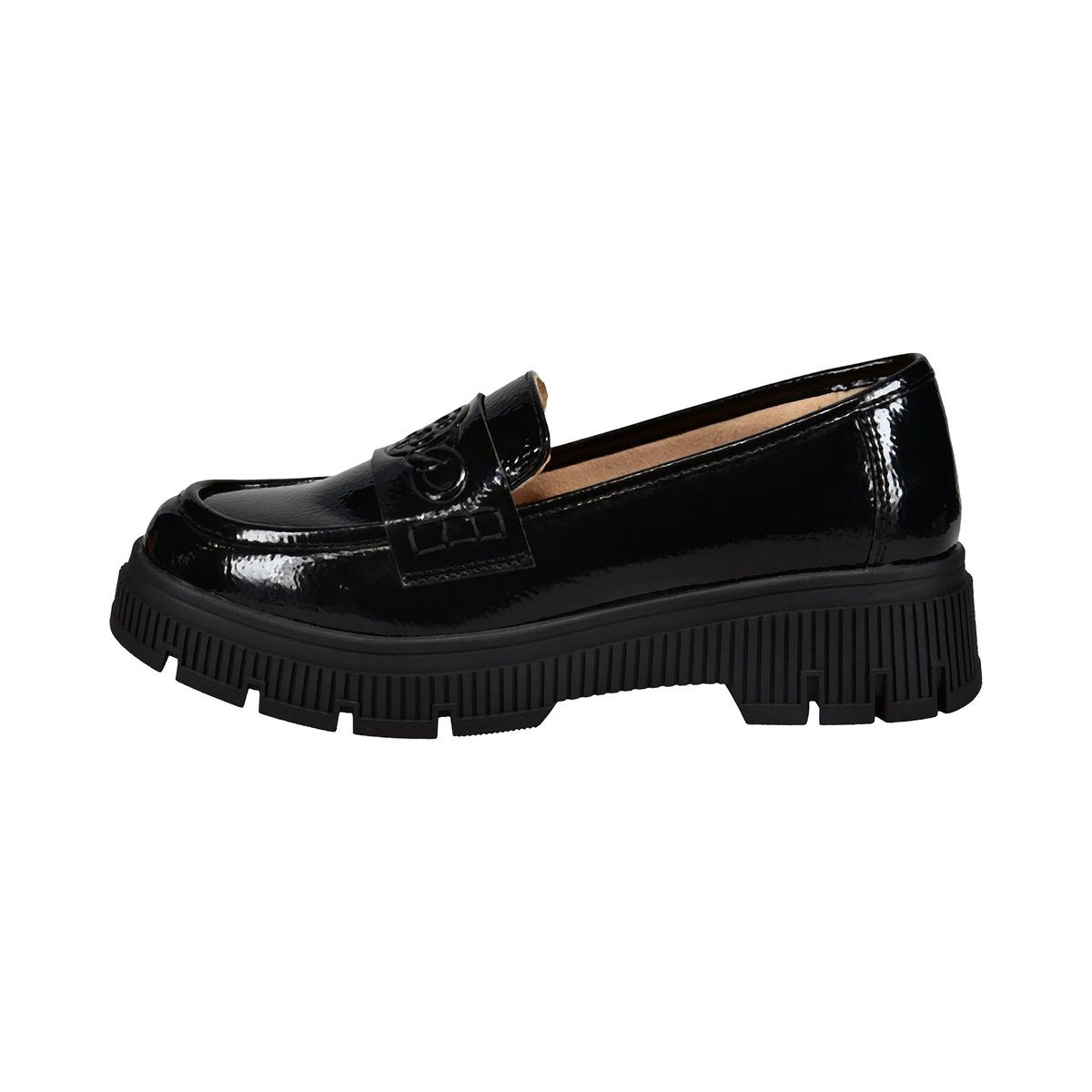 Plateau-Loafer aus Lackleder mit Profilsohle