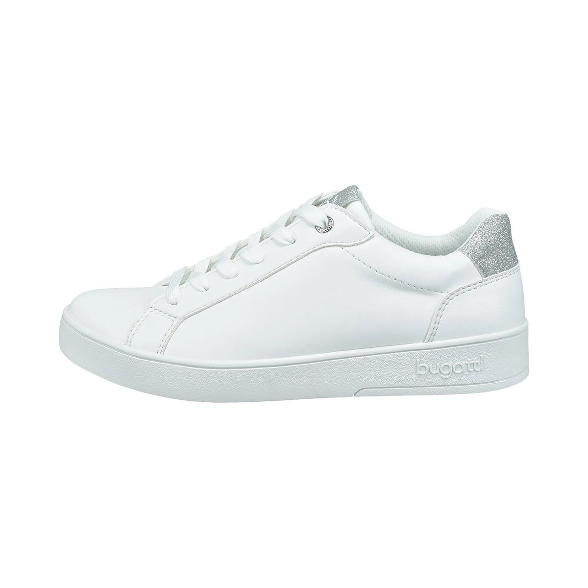Minimalistische weiße Sneaker mit Glitzer
