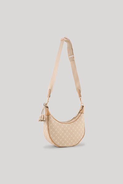 Elegante Monogramm-Schultertasche in Halbmond-Form