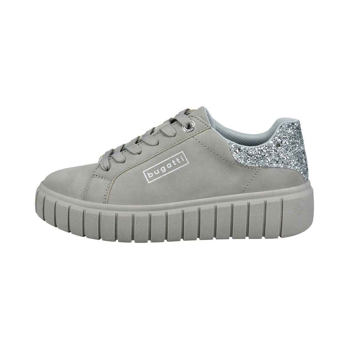 Plateau-Sneaker mit Glitzer-Detail