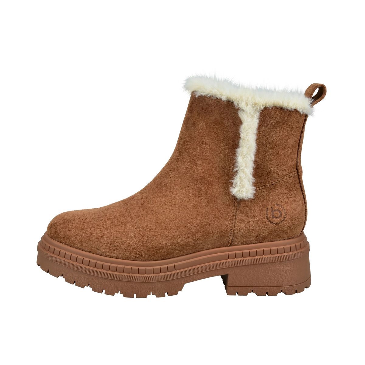 Plateau-Stiefeletten mit Webpelz-Besatz