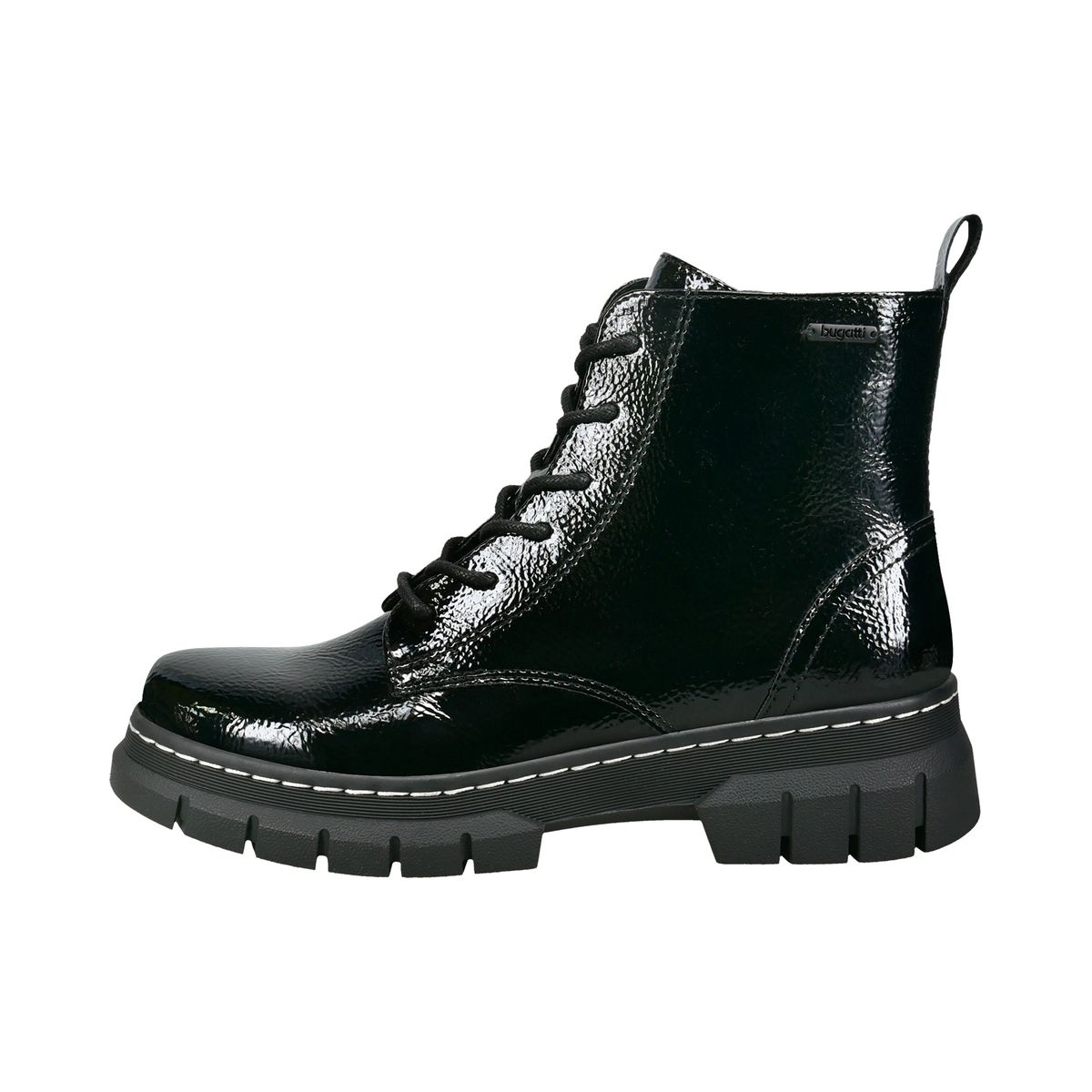 Hochglänzende Schnürstiefel im Chunky-Look