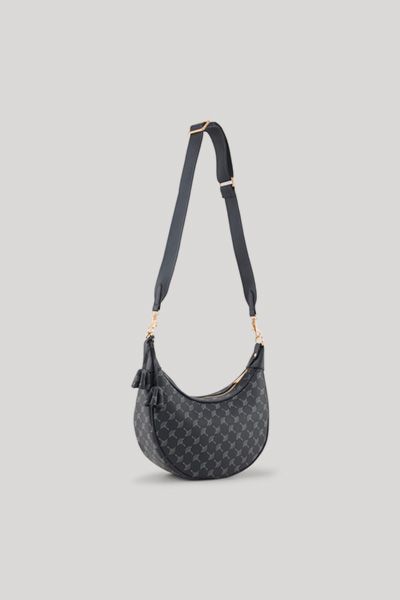 Elegante Halbmond-Tasche mit Monogramm
