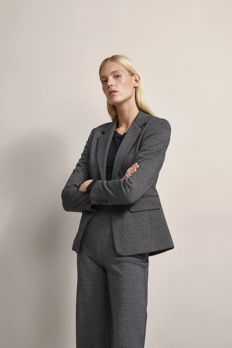 Strukturierter Taillierter Einreihiger Blazer