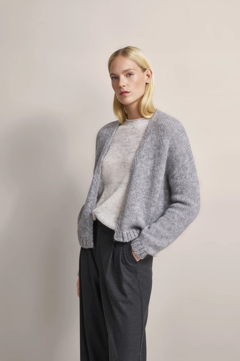 Offene Strickjacke aus Alpaka-Wollmischung
