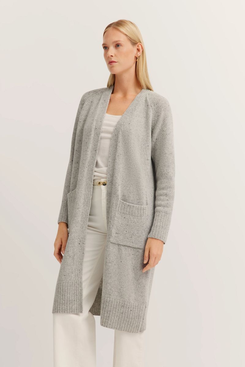 Lange Strickjacke mit Taschen