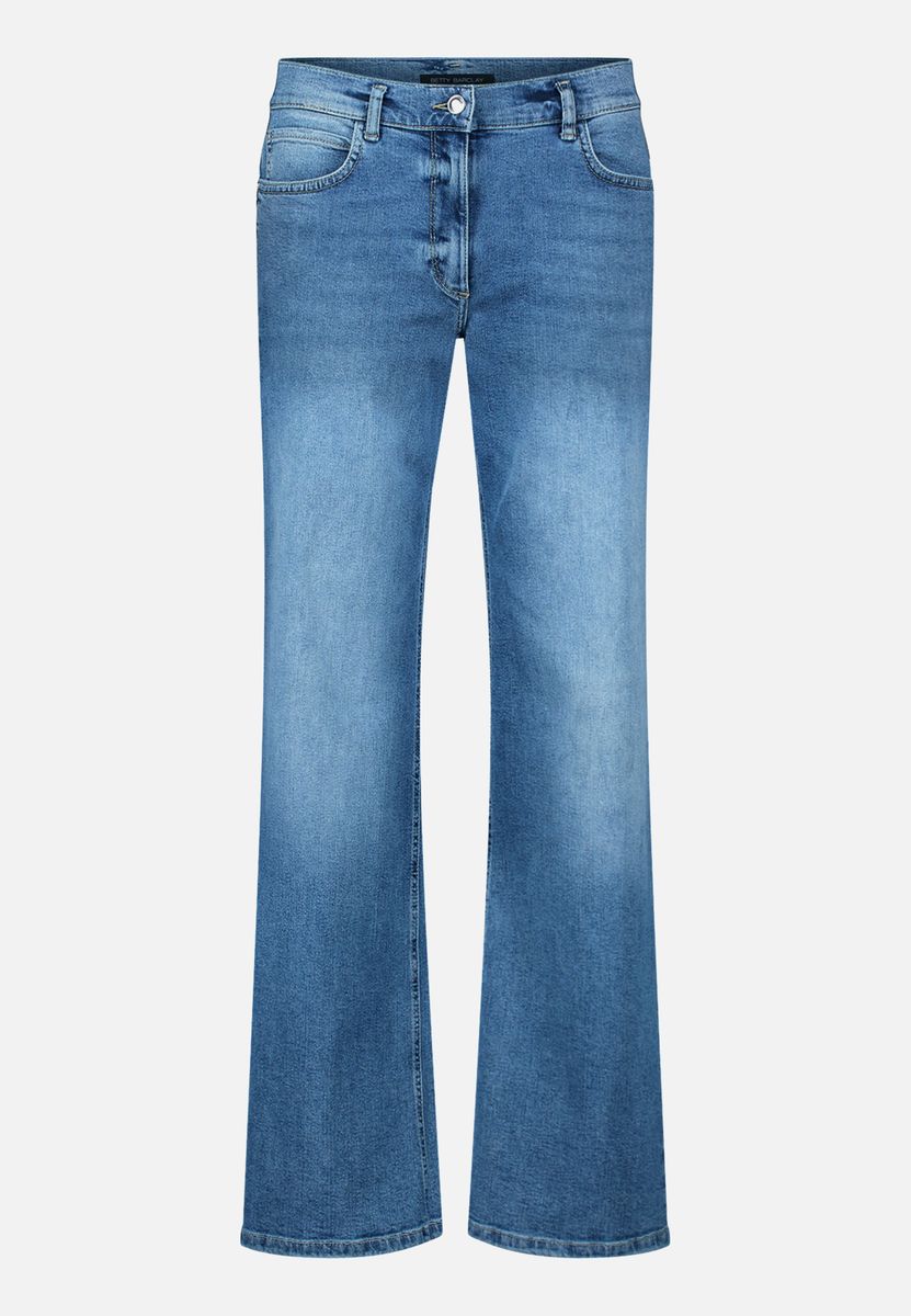 Weit geschnittene Jeans mit Strassbesatz