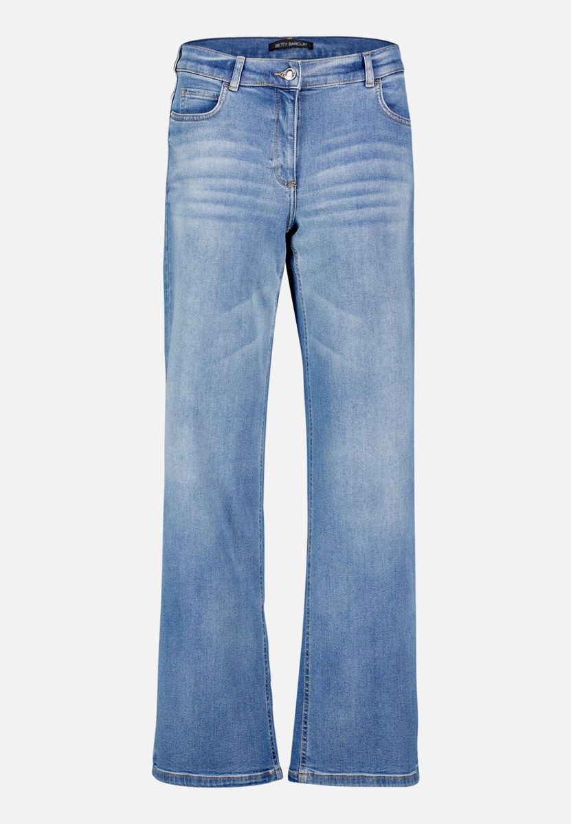 Weit geschnittene Jeans mit Strassbesatz