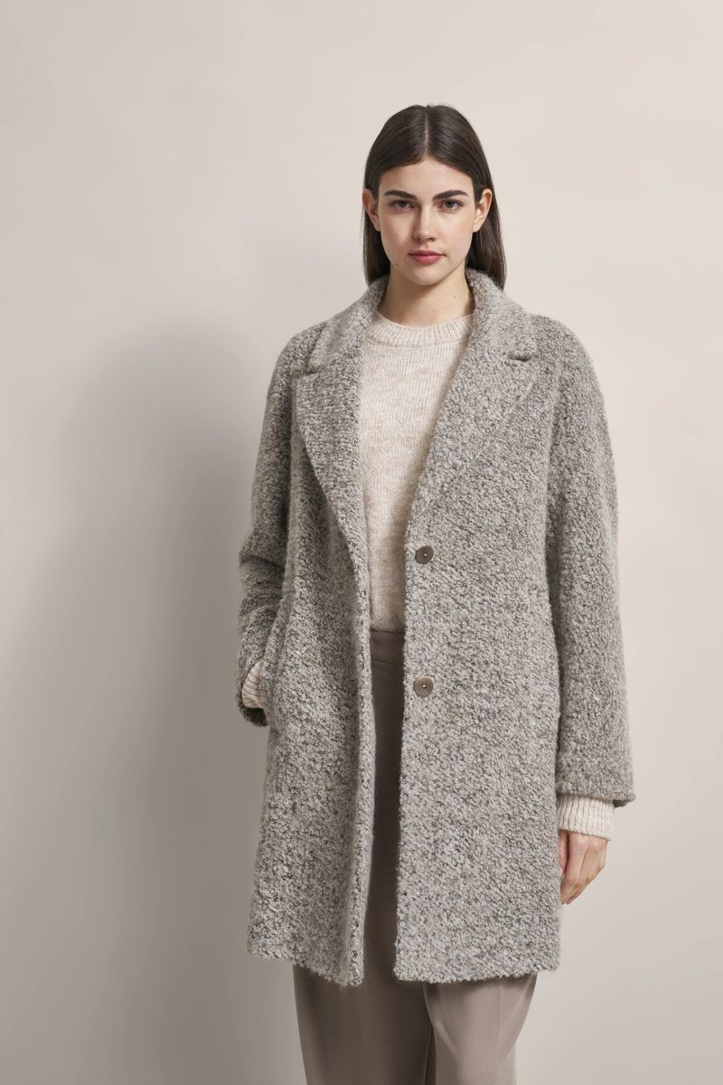 Oversized Wollmantel aus Bouclé