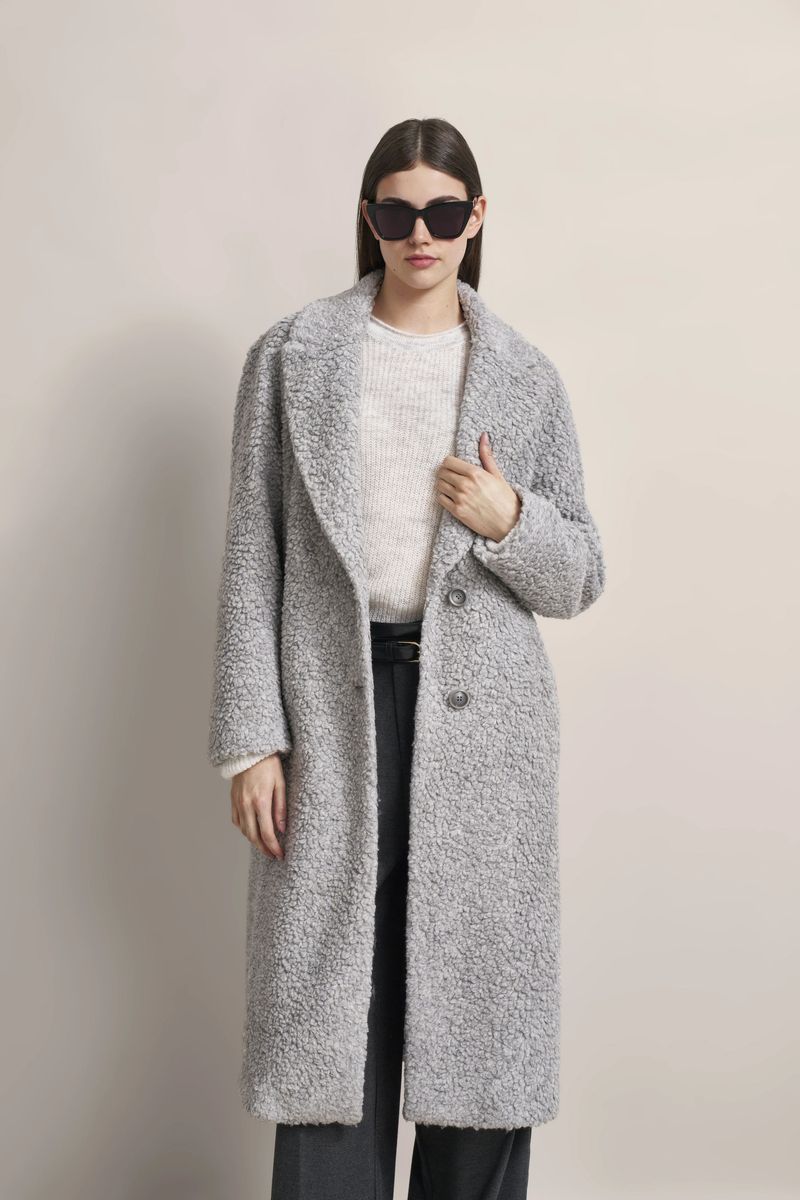 Strukturierter Oversize-Wollmix-Mantel