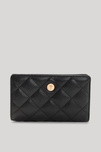 Elegante gesteppte Ledergeldbörse