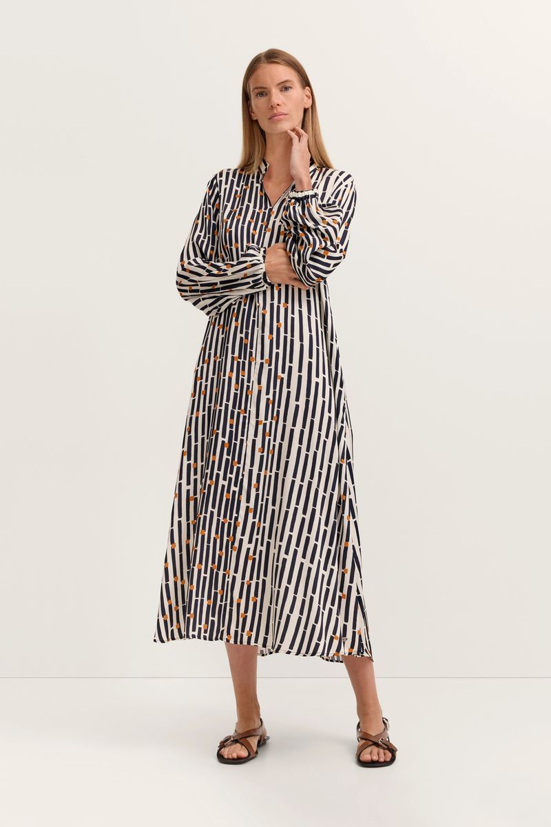 Viskose-Blusenkleid mit grafischem Print