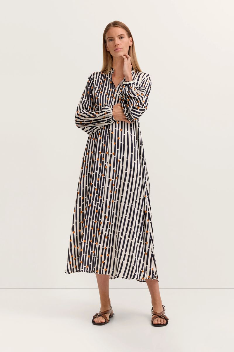 Viskose-Blusenkleid mit grafischem Print