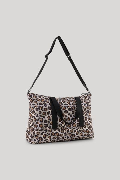 Wochenendtasche mit Leopardenmuster aus Nylon