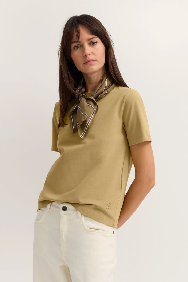 Essentielles Baumwoll-T-Shirt mit Rundhalsausschnitt