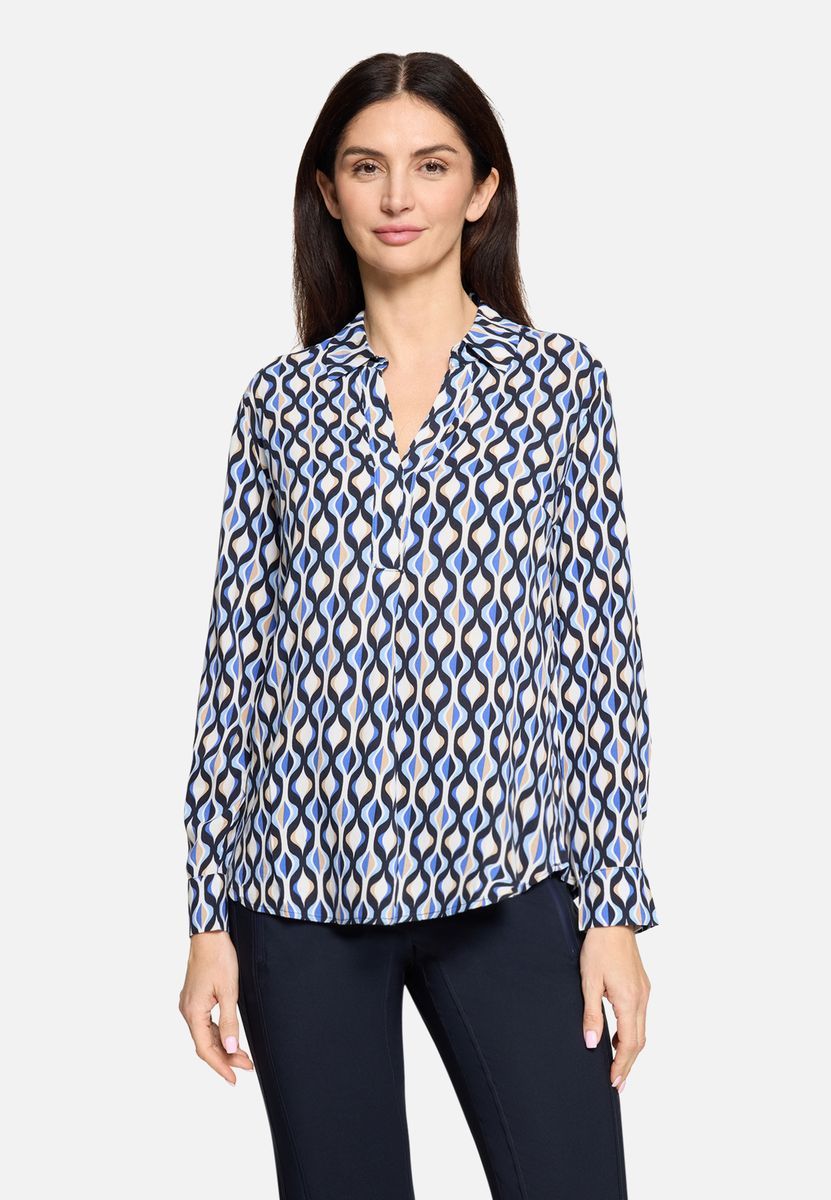 Schlupfbluse mit geometrischem Muster