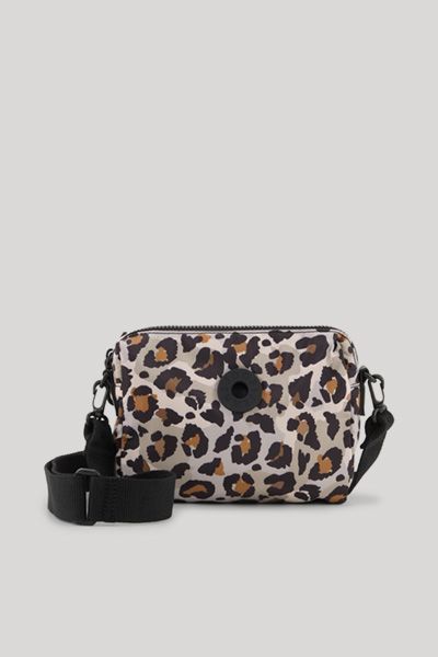 Schultertasche mit Leopardenmuster aus Nylon