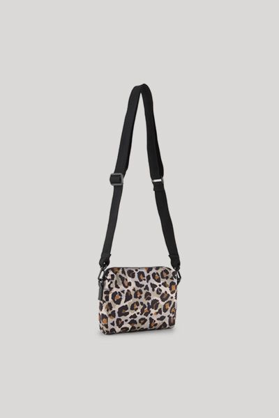 Schultertasche mit Leopardenmuster aus Nylon