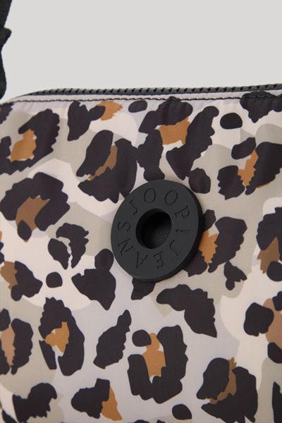Schultertasche mit Leopardenmuster aus Nylon