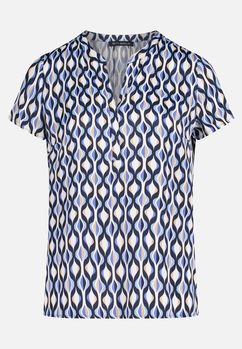 Satinbluse mit geometrischem Muster