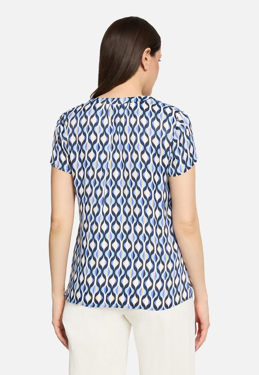 Satinbluse mit geometrischem Muster