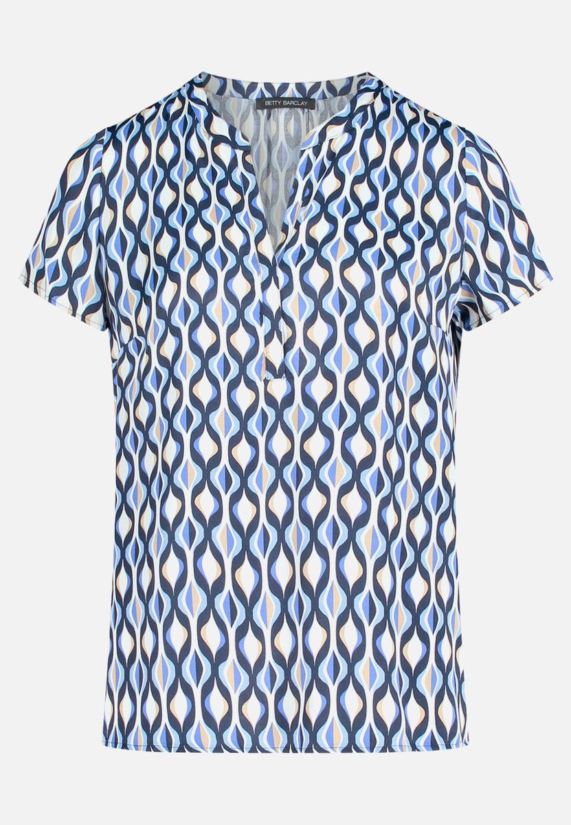 Satinbluse mit geometrischem Muster