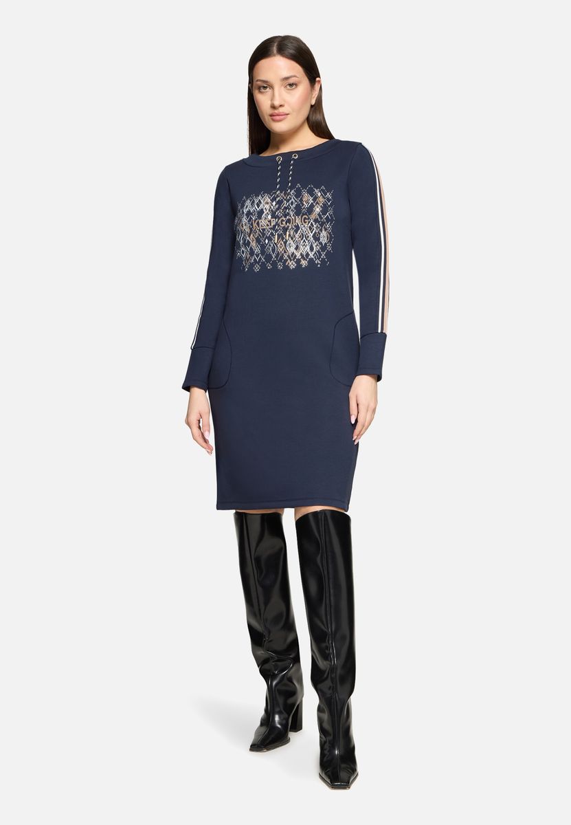 Lässiges Jerseykleid mit Grafik-Print