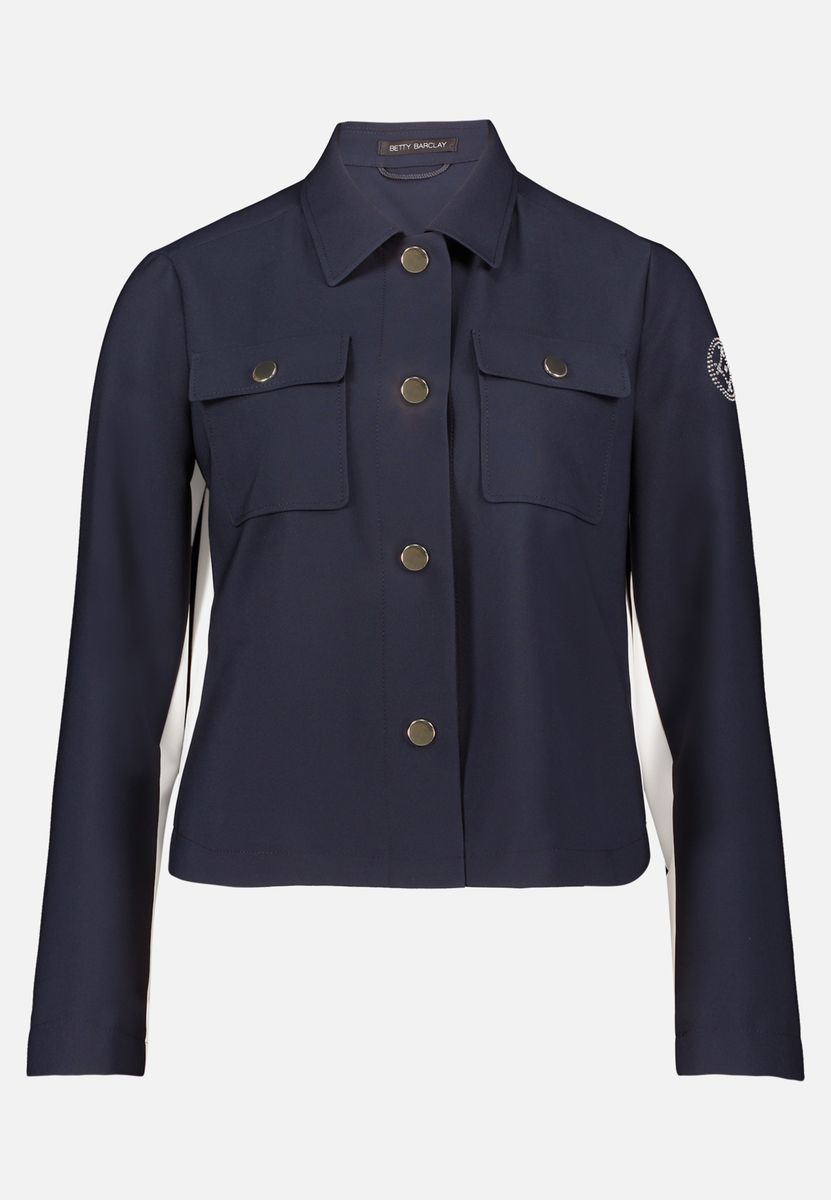 Kurze Overshirt-Jacke mit Kontrast-Einsätzen