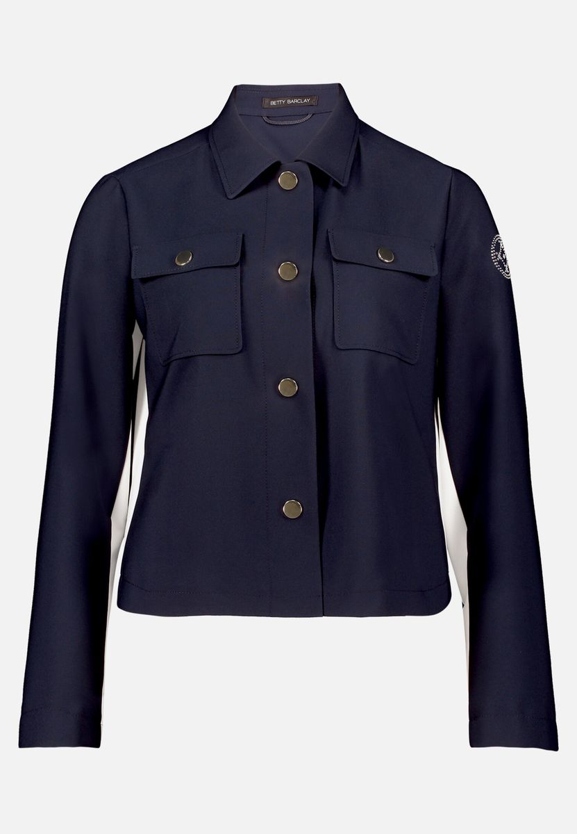 Kurze Overshirt-Jacke mit Kontrast-Einsätzen