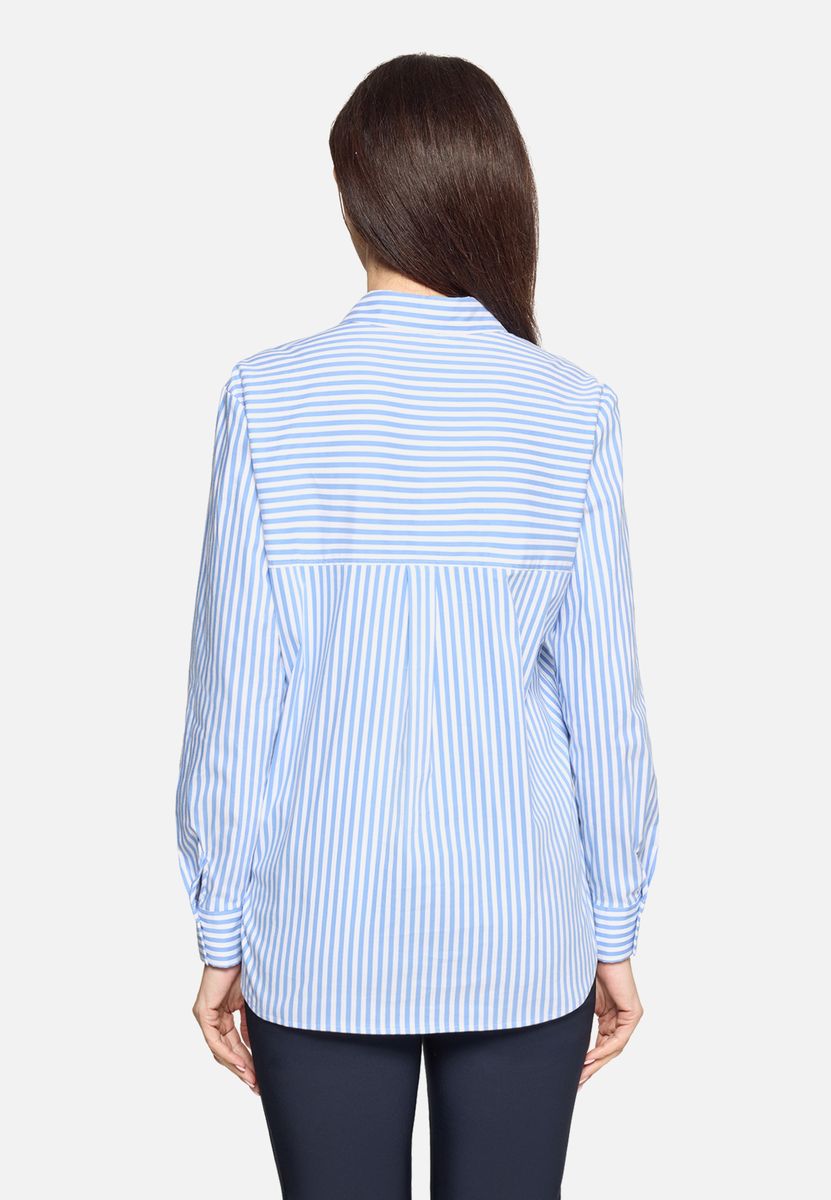 Gestreifte Hemdbluse mit Ziersteinen