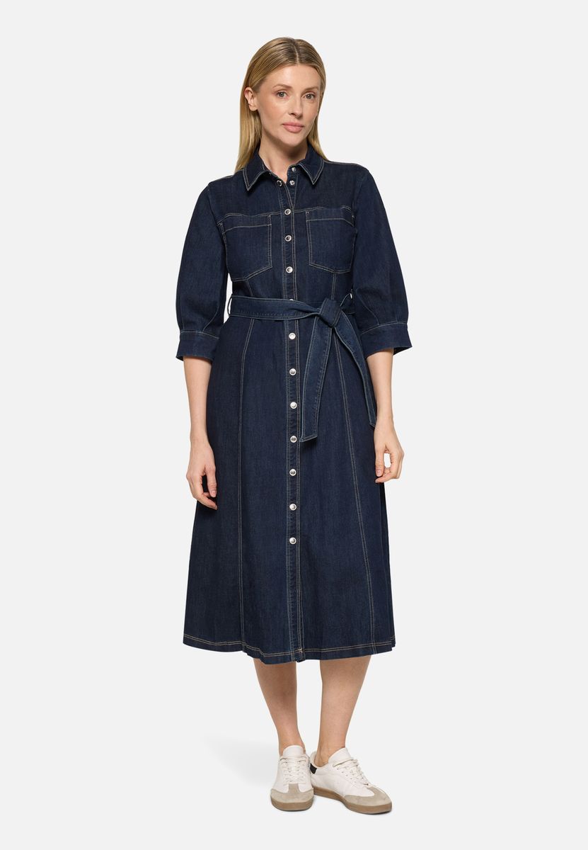 Denim-Hemdblusenkleid mit Verzierung