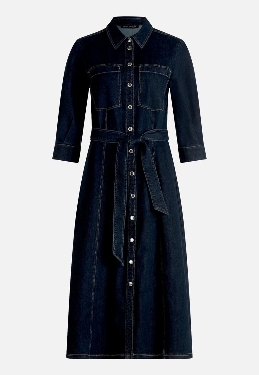 Denim-Hemdblusenkleid mit Verzierung