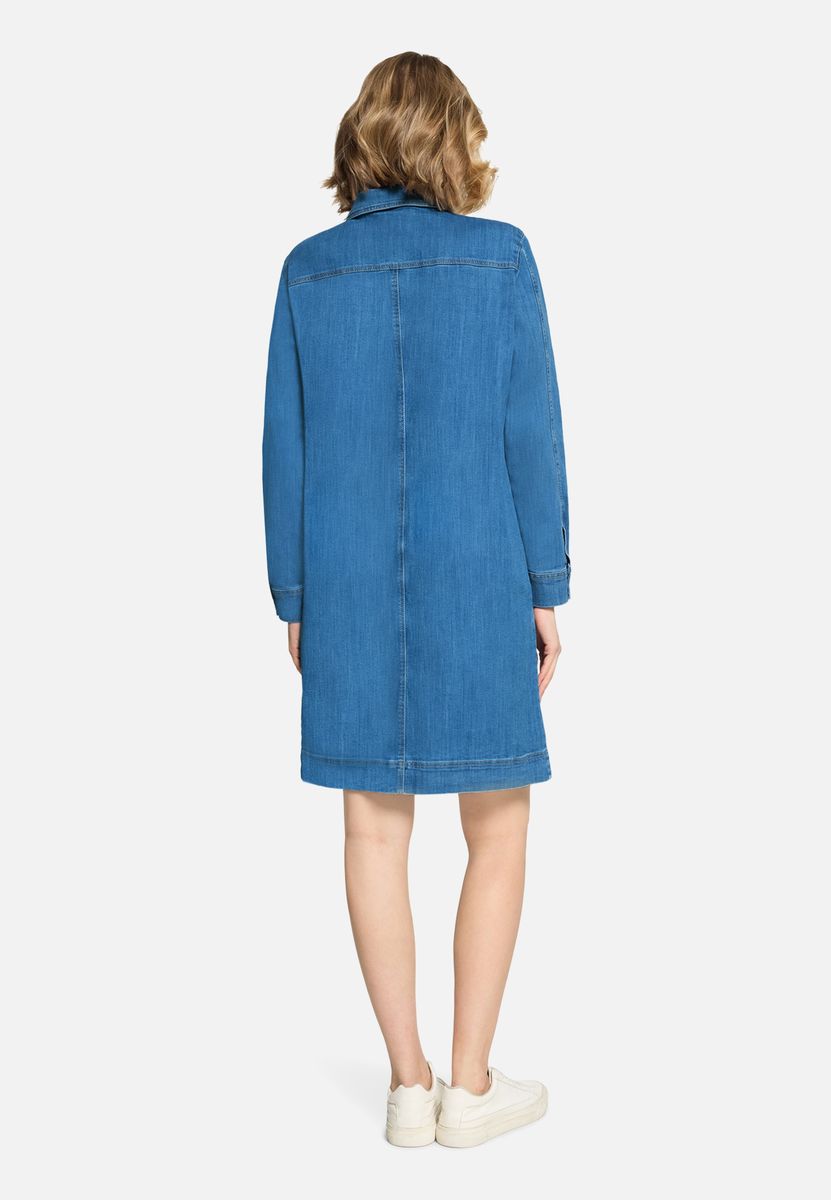 Denim-Hemdblusenkleid mit Verzierung