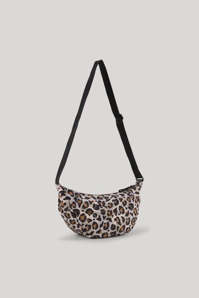 Halbmöndförmige Tasche mit Leopardenmuster