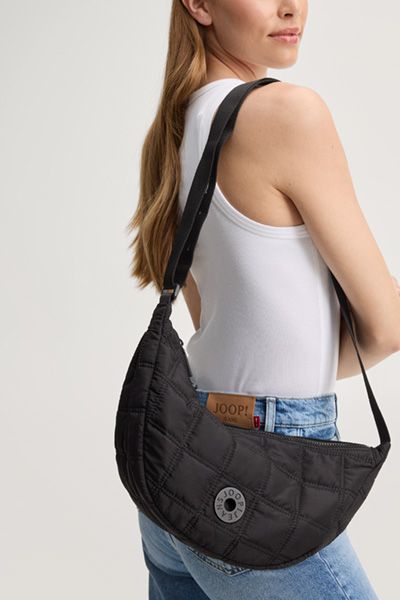 Gesteppte Halbmond-Schultertasche
