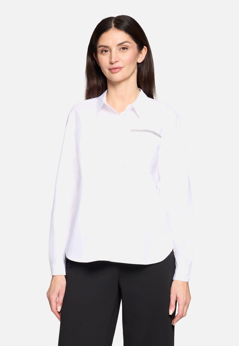 Verzierte langärmelige Hemdbluse