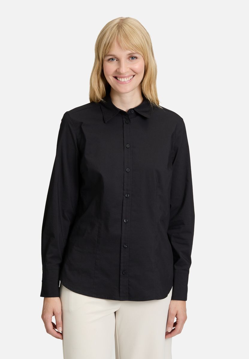 Verzierte langärmelige Hemdbluse