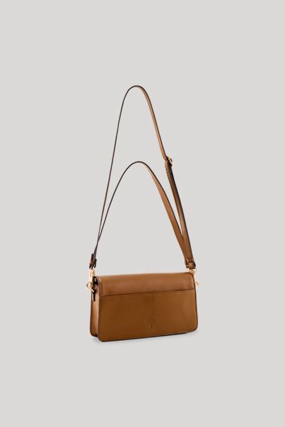 Schultertasche aus Glattleder mit Logo-Applikation