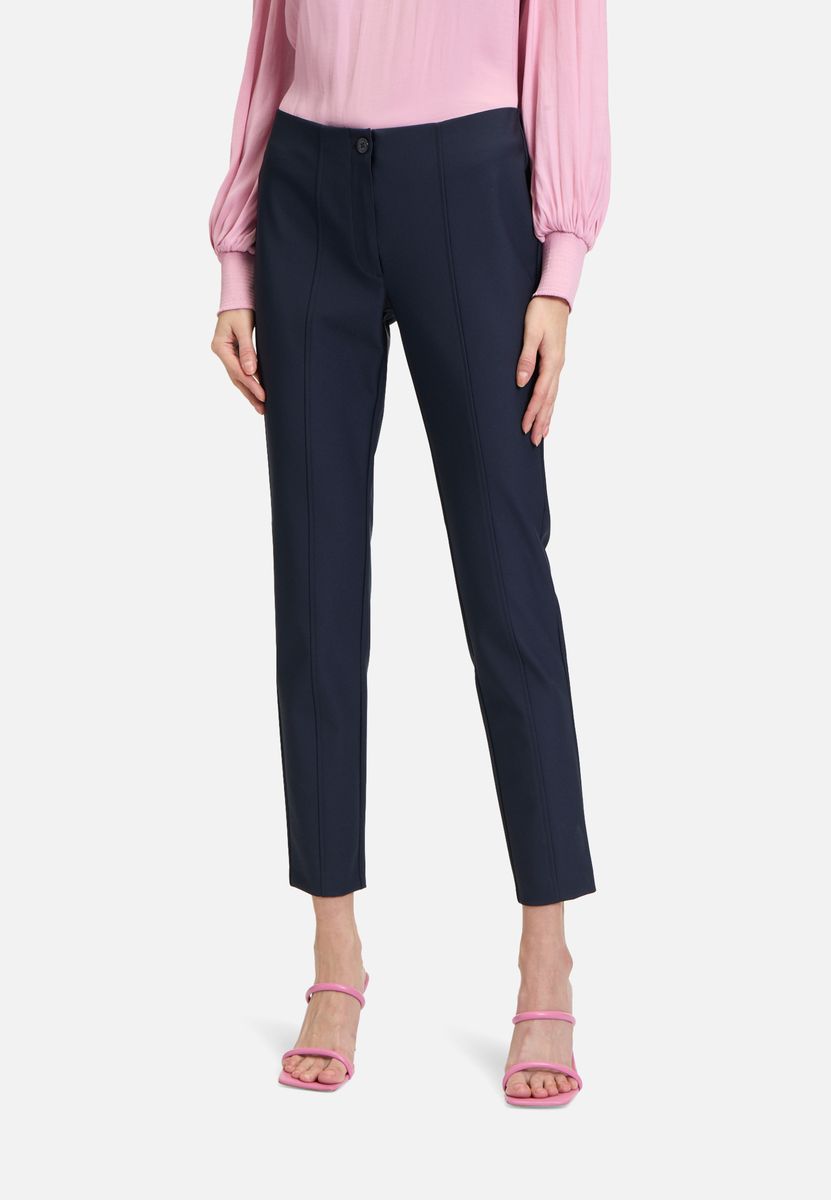Schmal Geschnittene Mid-Waist Businesshose