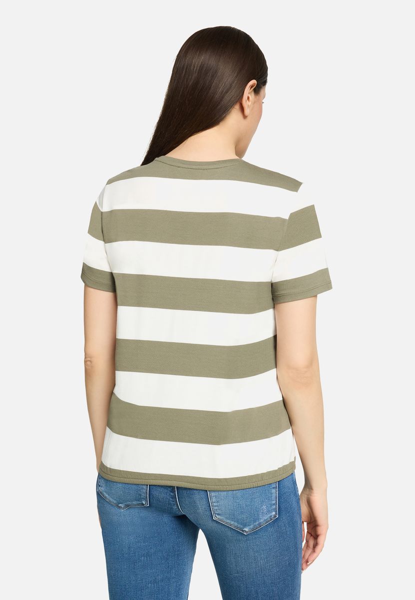 Gestreiftes T-Shirt mit Strass-Details