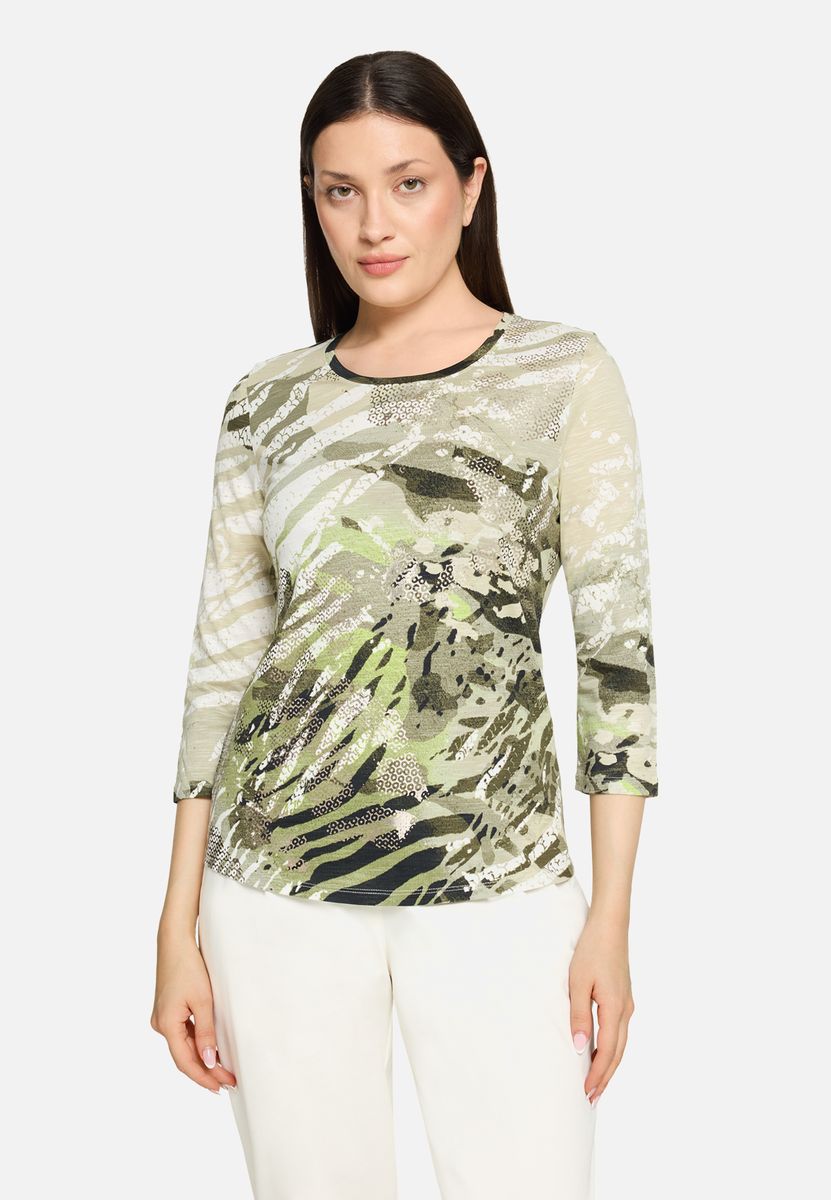 Shirt mit abstraktem Tiermuster-Print