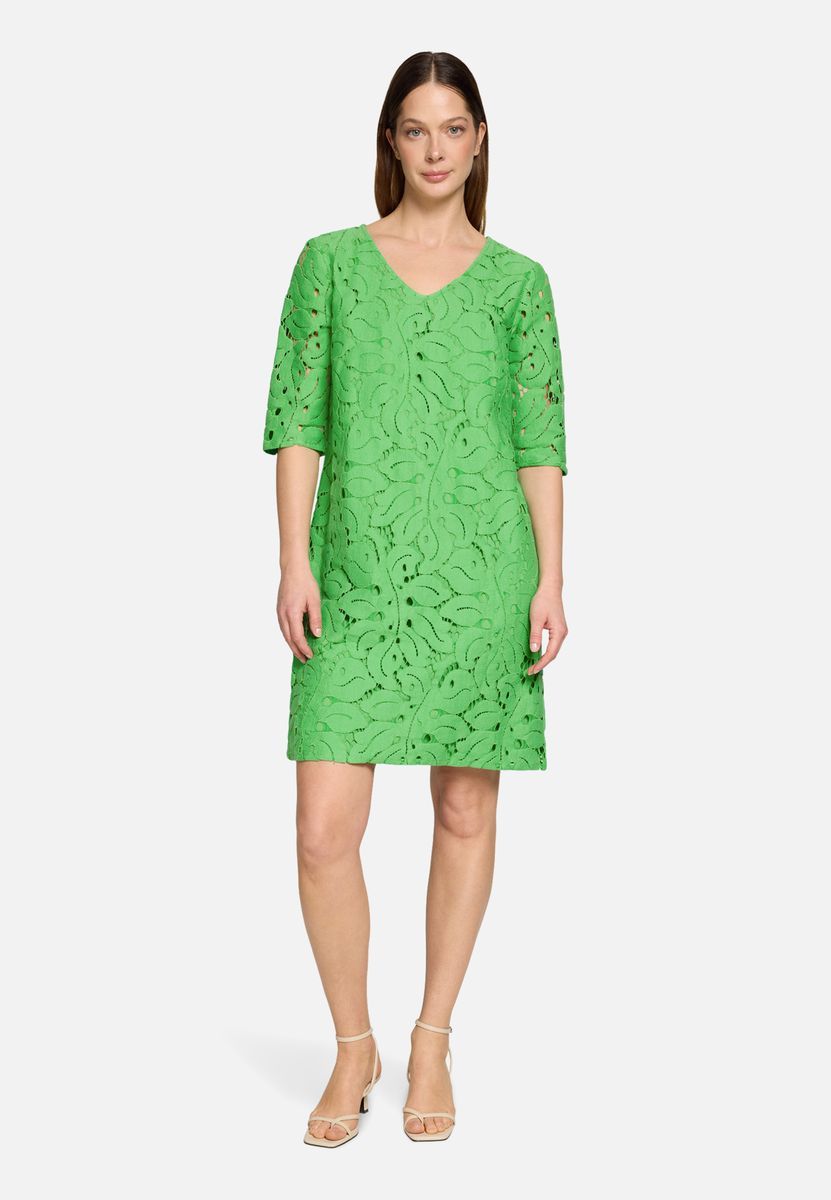 Florales Spitzenkleid mit V-Ausschnitt
