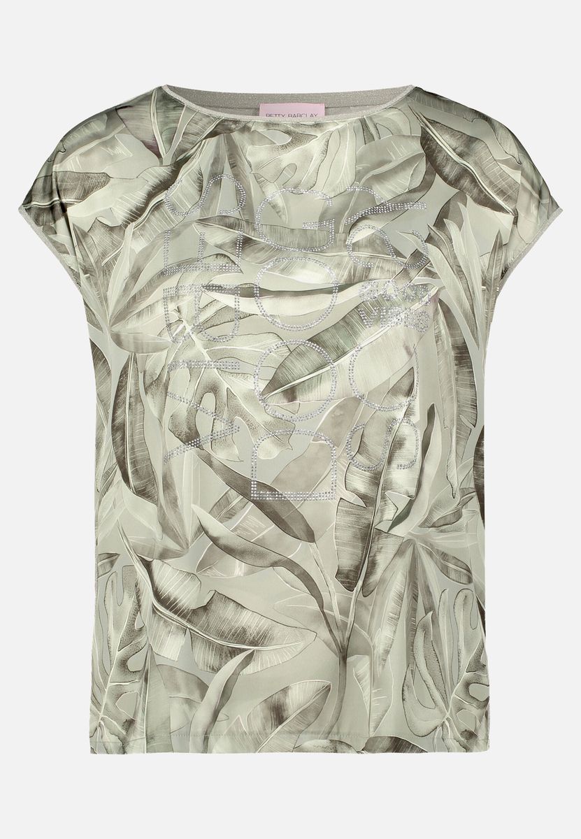 Blusenshirt mit tropischem Blätterprint