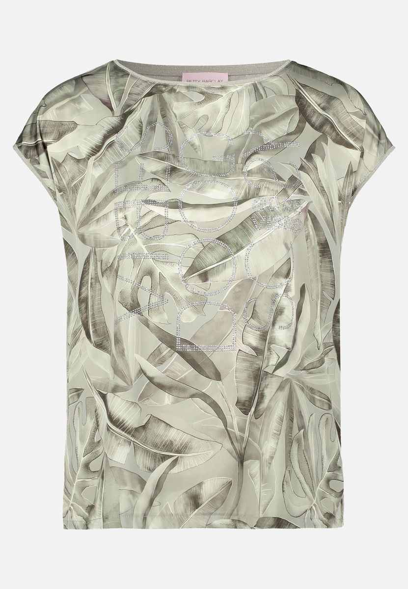 Blusenshirt mit tropischem Blätterprint