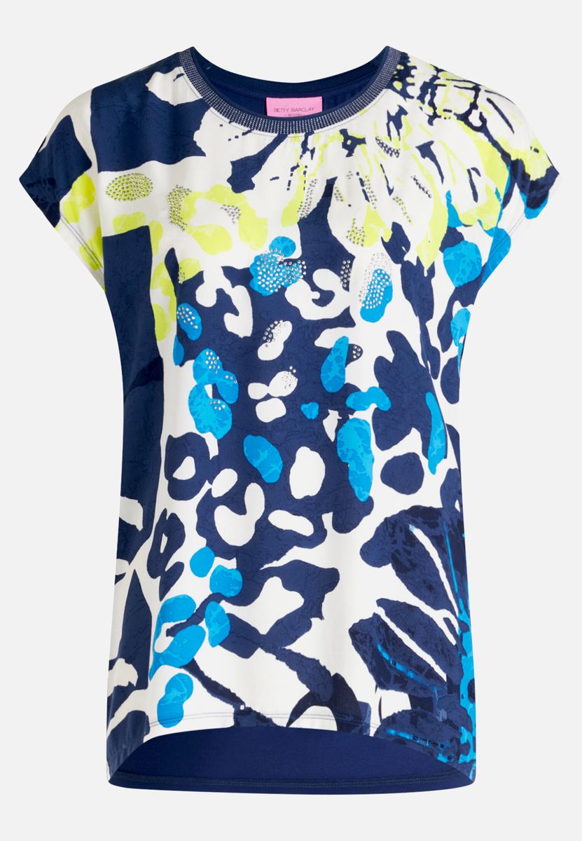 Blusenshirt mit tropischem Blätterprint