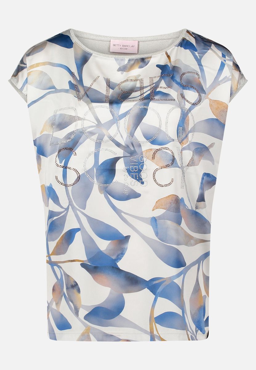 Blusenshirt mit tropischem Blätterprint