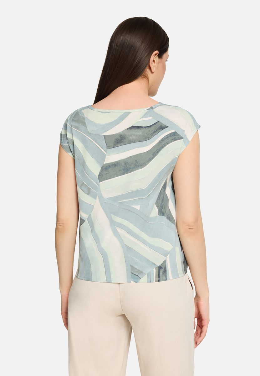 Blusenshirt mit Grafikprint und Gummizug
