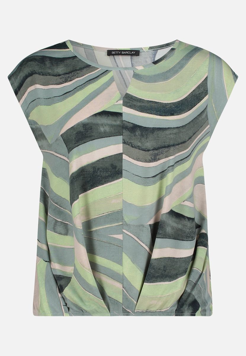 Blusenshirt mit Grafikprint und Gummizug
