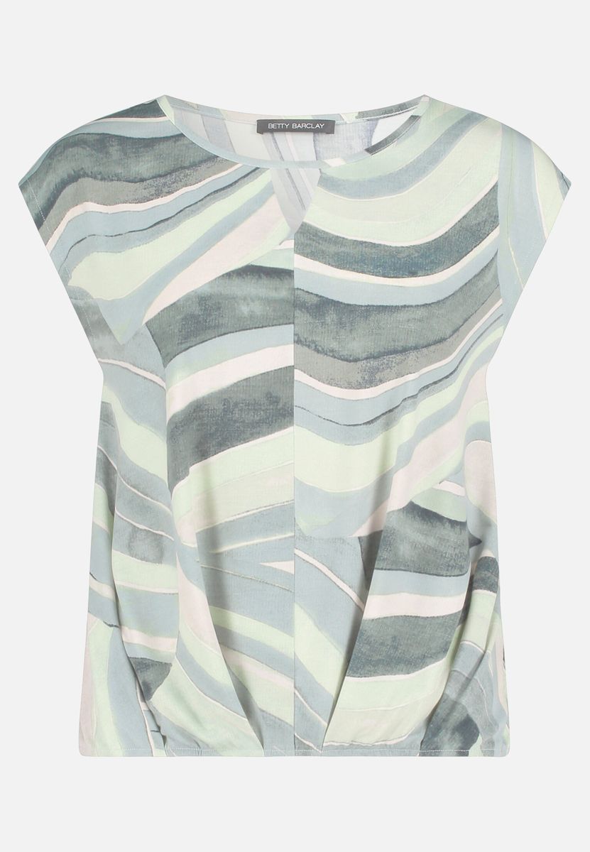 Blusenshirt mit Grafikprint und Gummizug